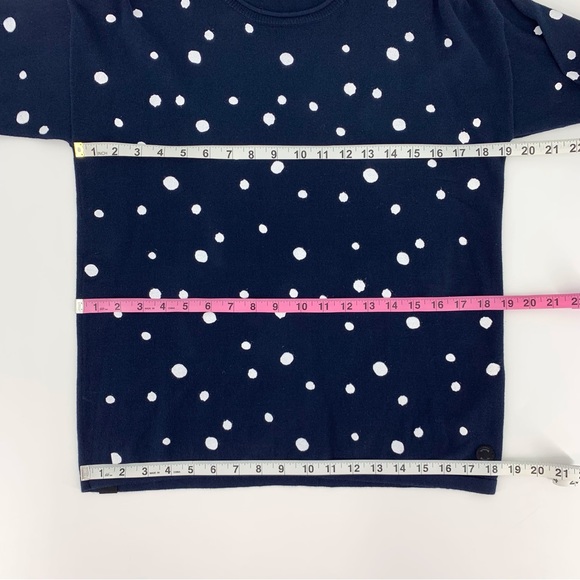 Bench NWT Navy with White Polka Dots Long Sleeve Crew Neck Cotton Sweater, 16 - Picture 13 of 16